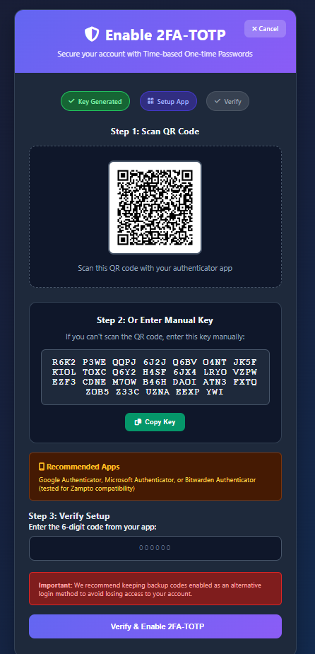 2FA Setup