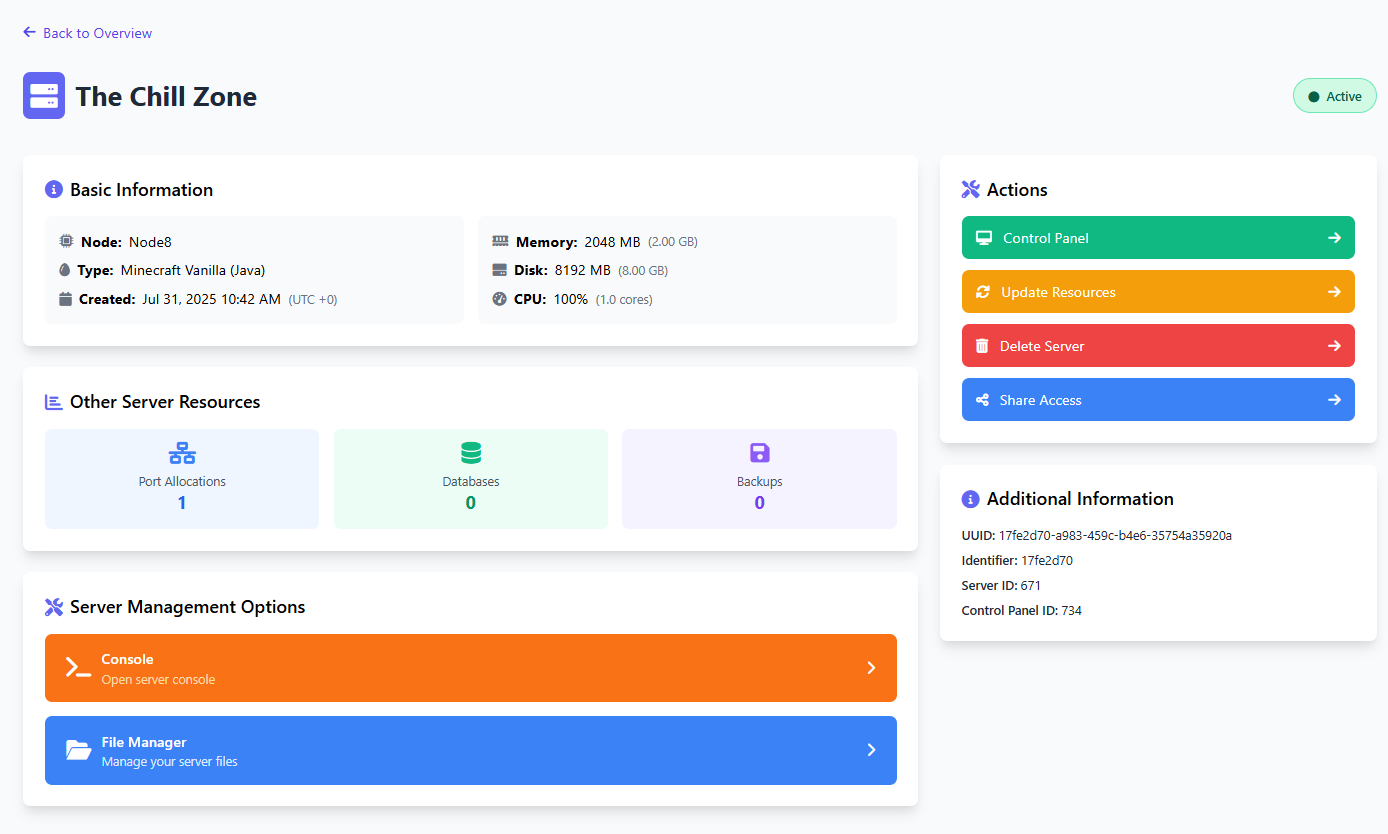 Zampto Hosting Server Ready